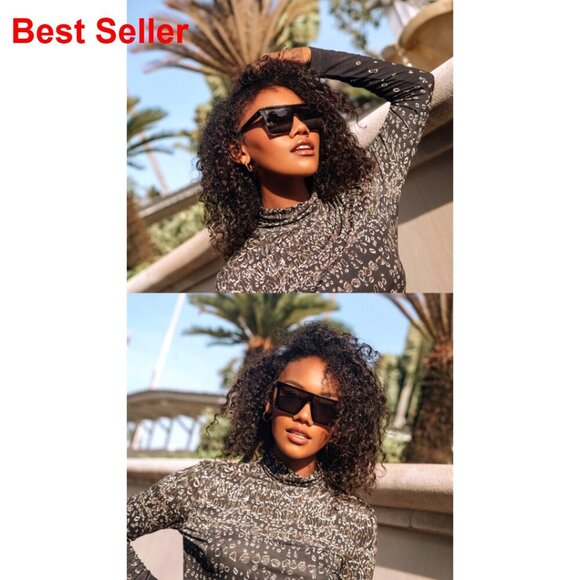 Square Frame Sunglasses with Mirrored Lenses UV400 Protection main image 5